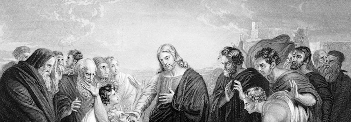 Et klassisk bibelbilde viser helbredelsen av den blinde mannen