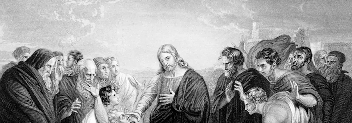 Et klassisk bibelbilde viser helbredelsen av den blinde mannen