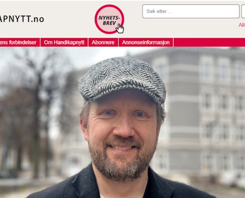 Utklipp av forsiden på nettsiden til Handikapnytt